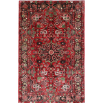 Vintage Nahavand Rug, top view on white background, hand-knotted wool pile. SKU PP 105649.