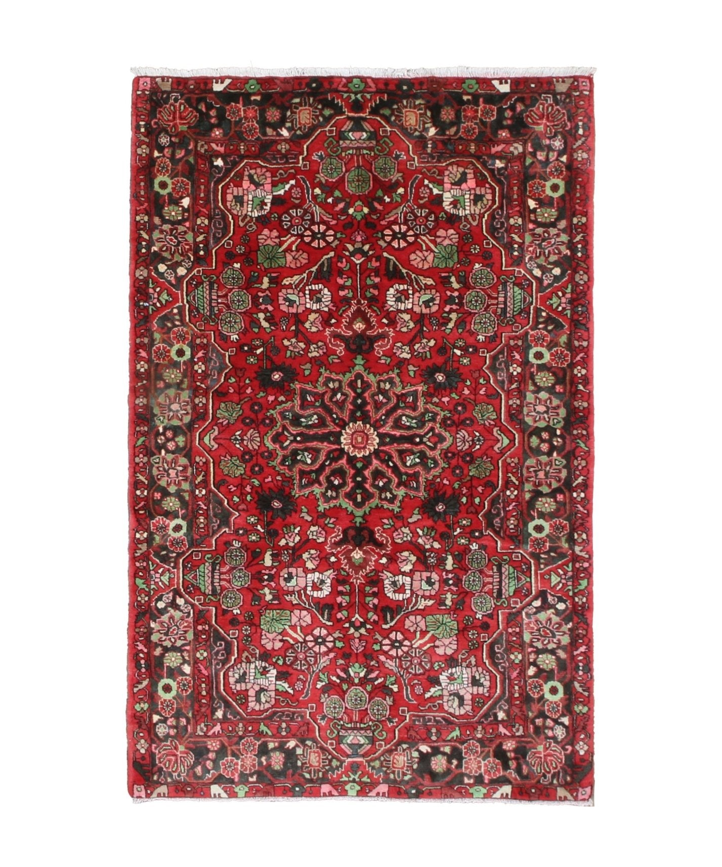 Vintage Nahavand Rug, top view on white background, hand-knotted wool pile. SKU PP 105649.