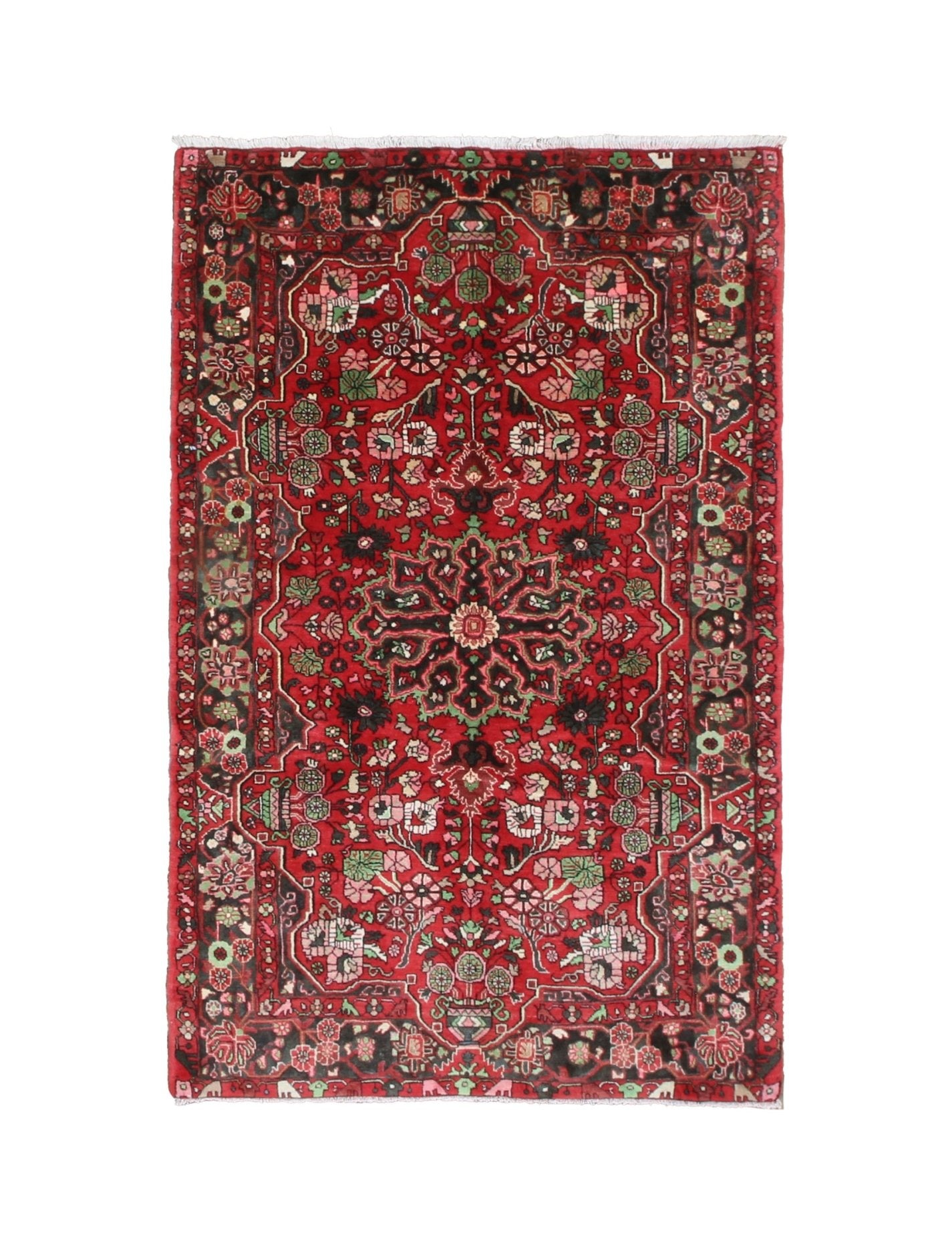 Vintage Nahavand Rug, top view on white background, hand-knotted wool pile. SKU PP 105649.