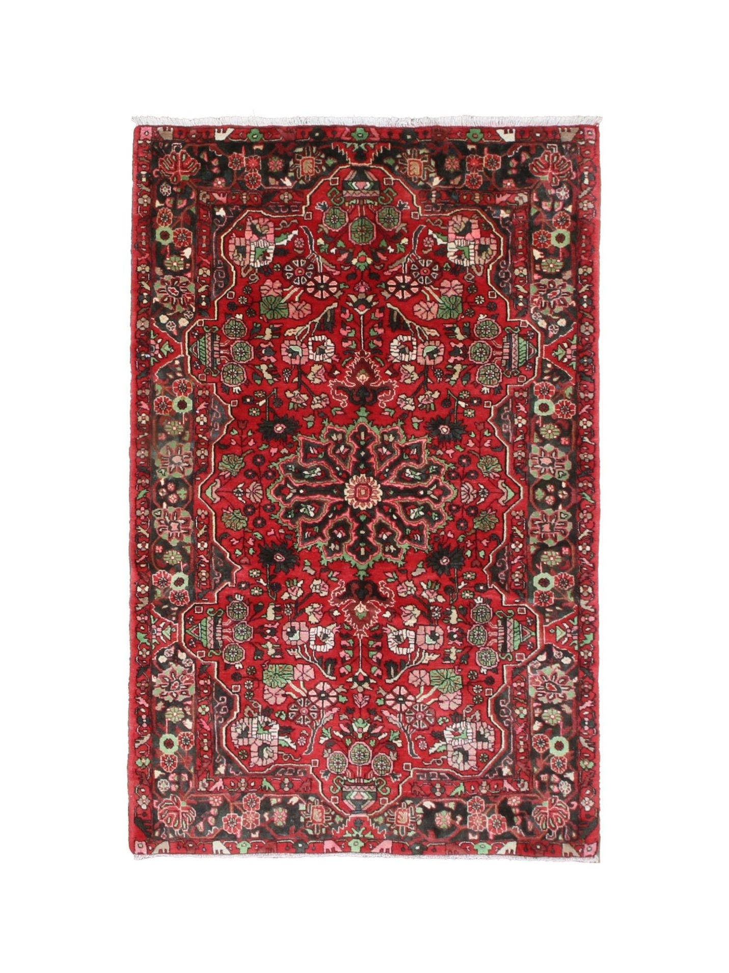 Vintage Nahavand Rug, top view on white background, hand-knotted wool pile. SKU PP 105649.