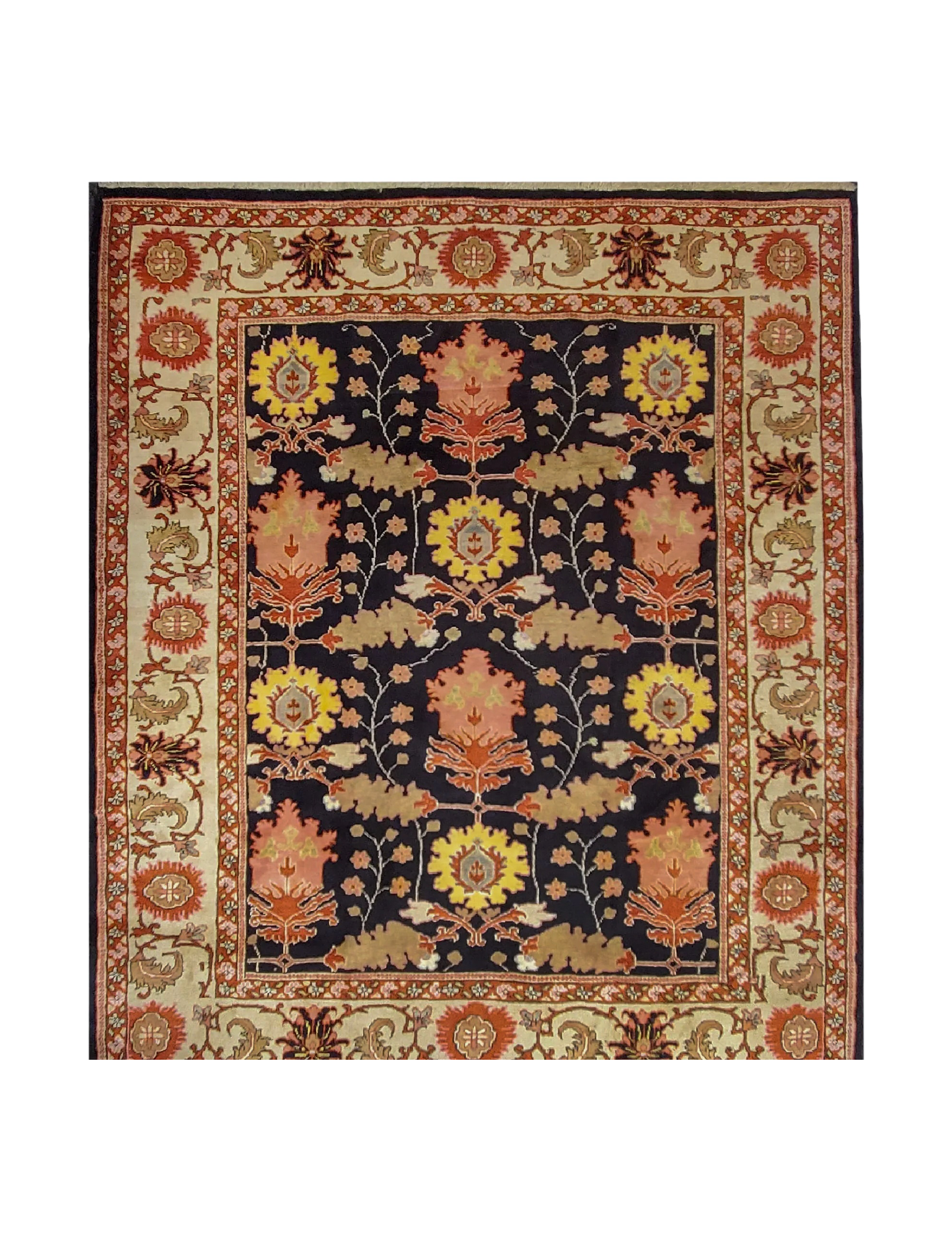 Vintage Tabriz Rug | 7' 4" x 8' 11" — cropped view