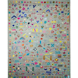 Afghan Suzani Needlework Kilim | 243 x 300 cm | Code 18006 — full rug view