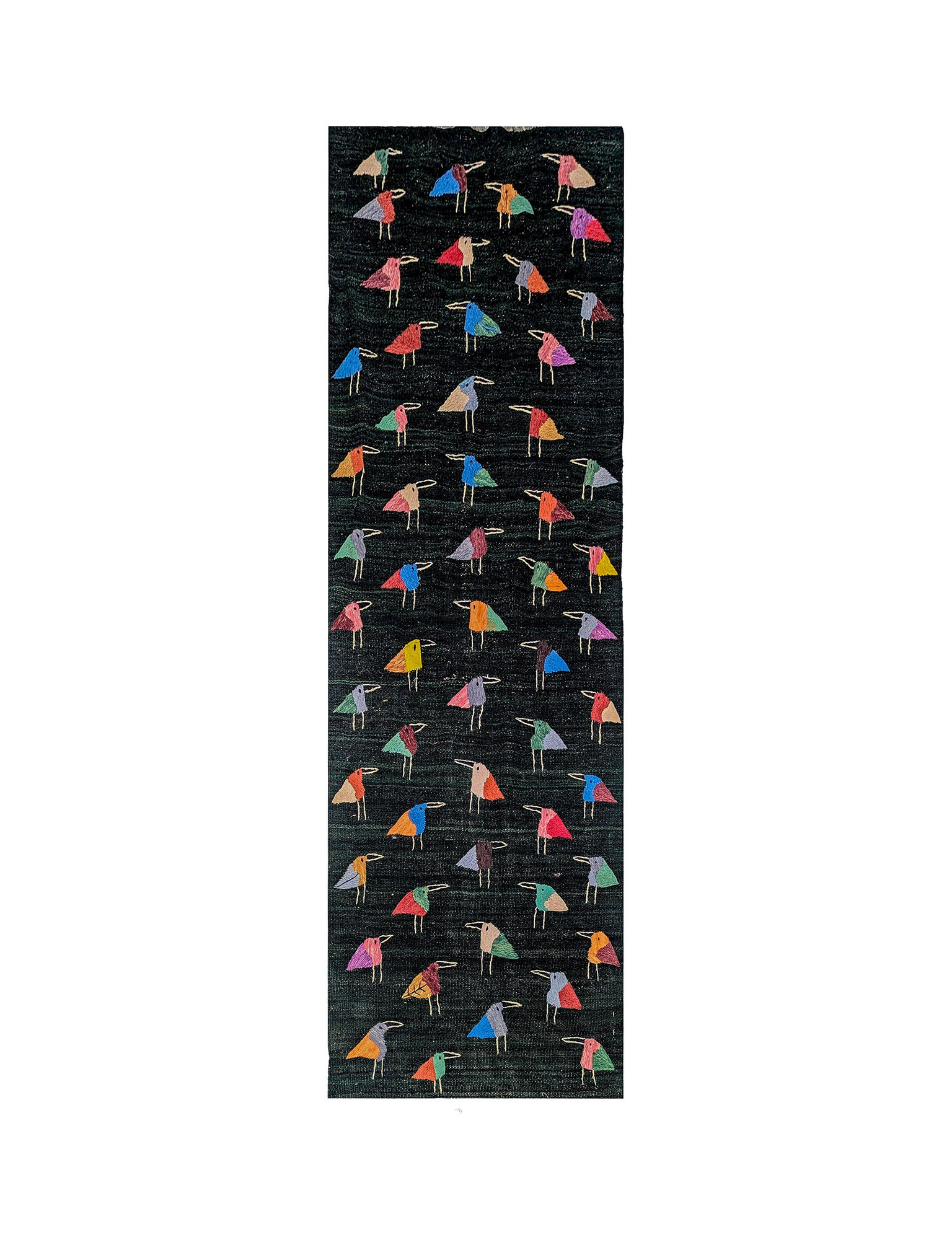 Afghan Suzani Needlework Runner | 80 x 245 cm | Code 18072 — full rug view
