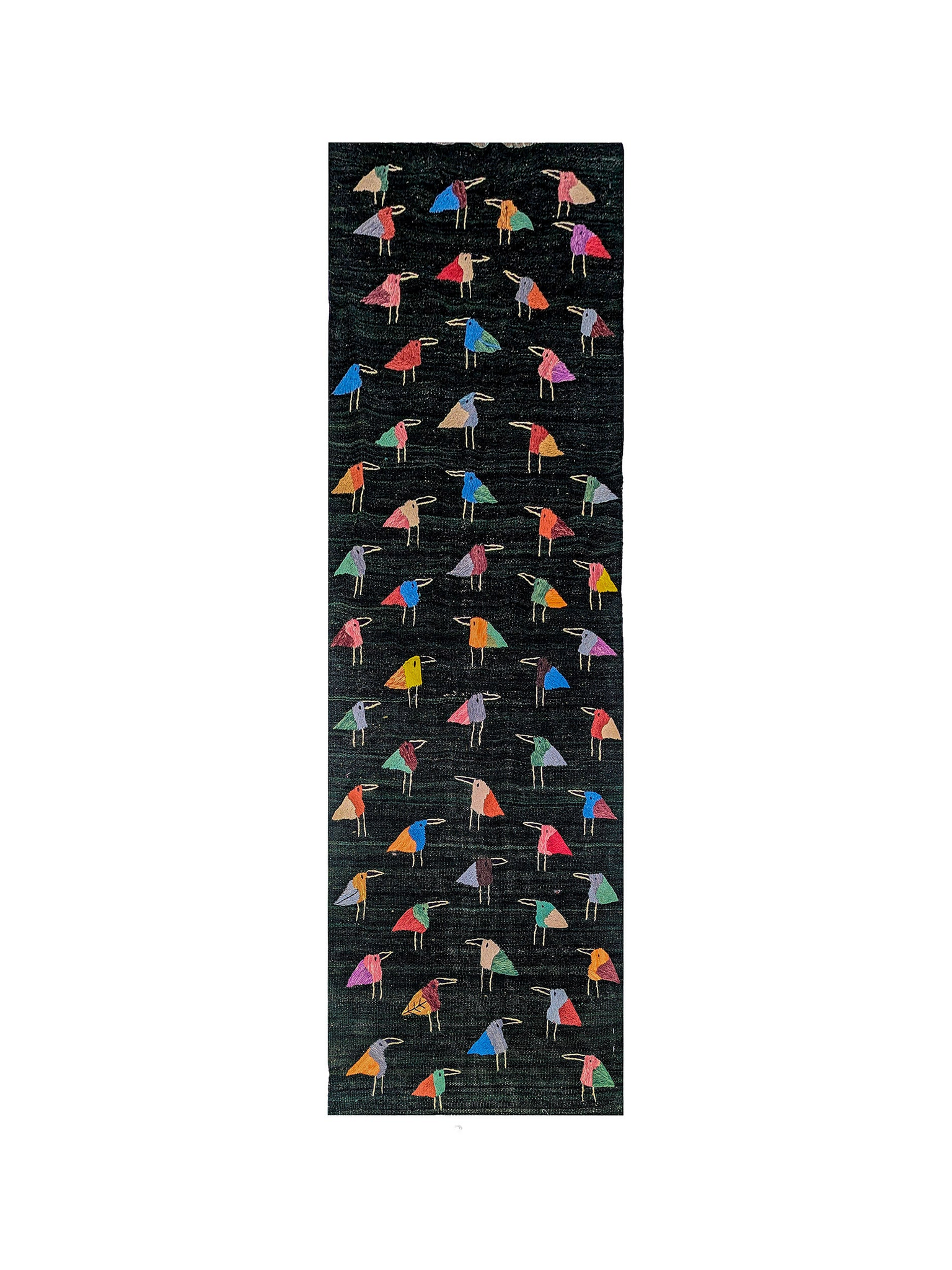 Afghan Suzani Needlework Runner | 80 x 245 cm | Code 18072 — full rug view