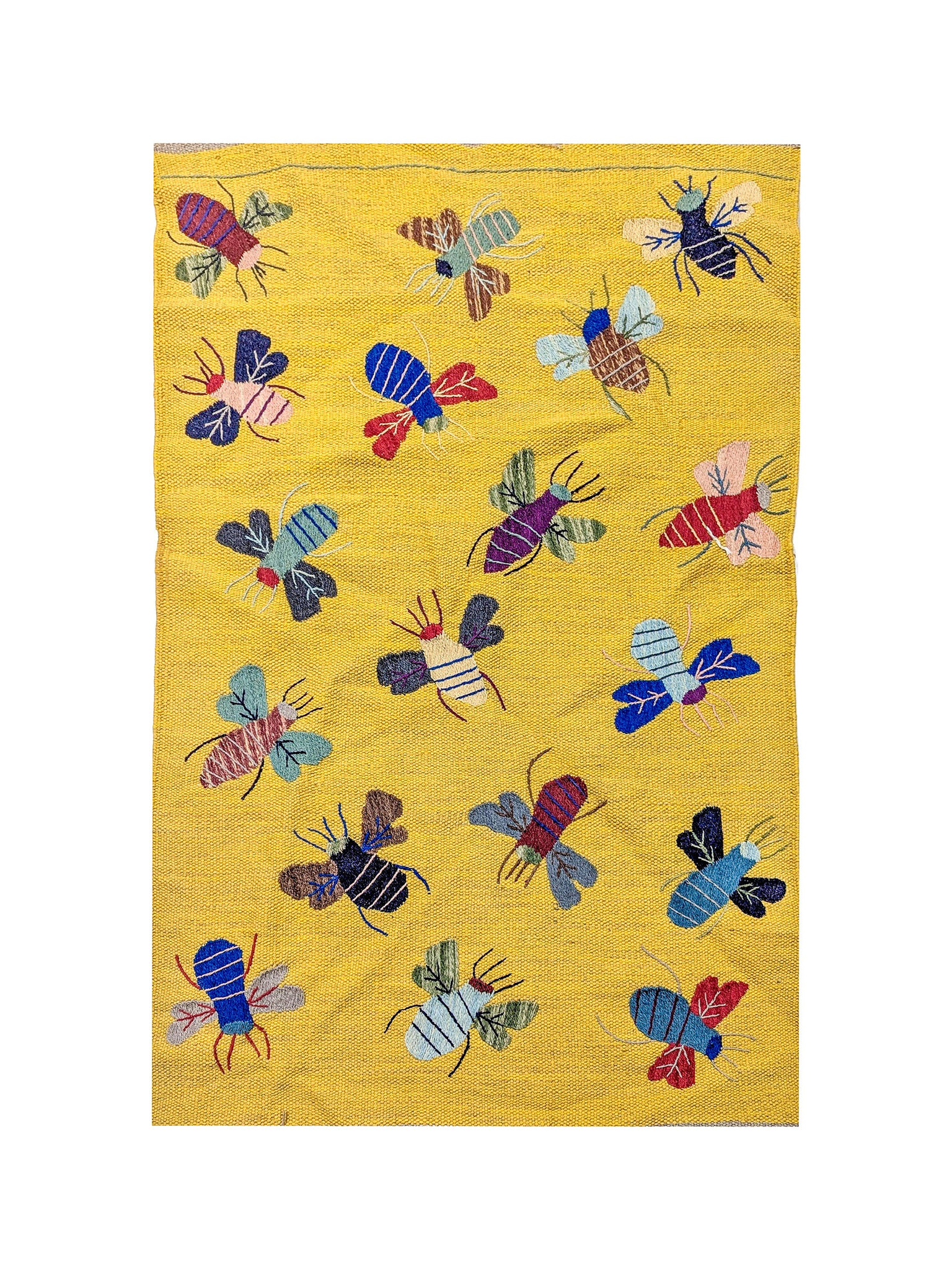 Afghan Suzani Needlework Kilim | 75 x 127 cm | Code 18075 — full rug view