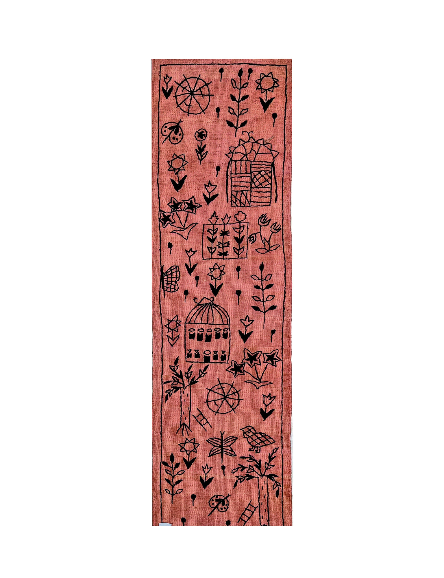 Afghan Suzani Needlework Runner | 55 x 185 cm | Code 19000 — full rug view