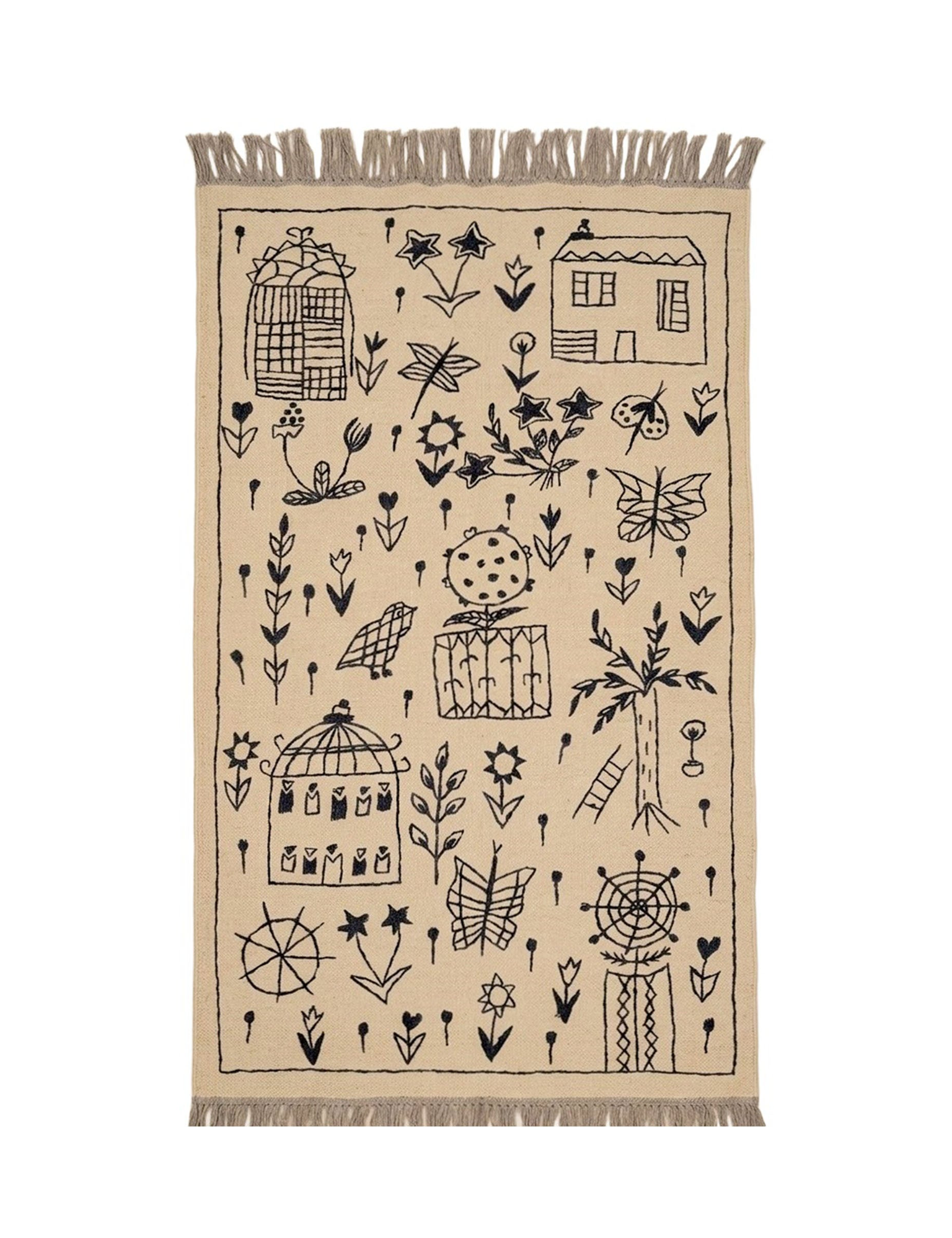 Afghan Suzani Needlework Kilim | 100 x 150 cm | Code 19059 — full rug view