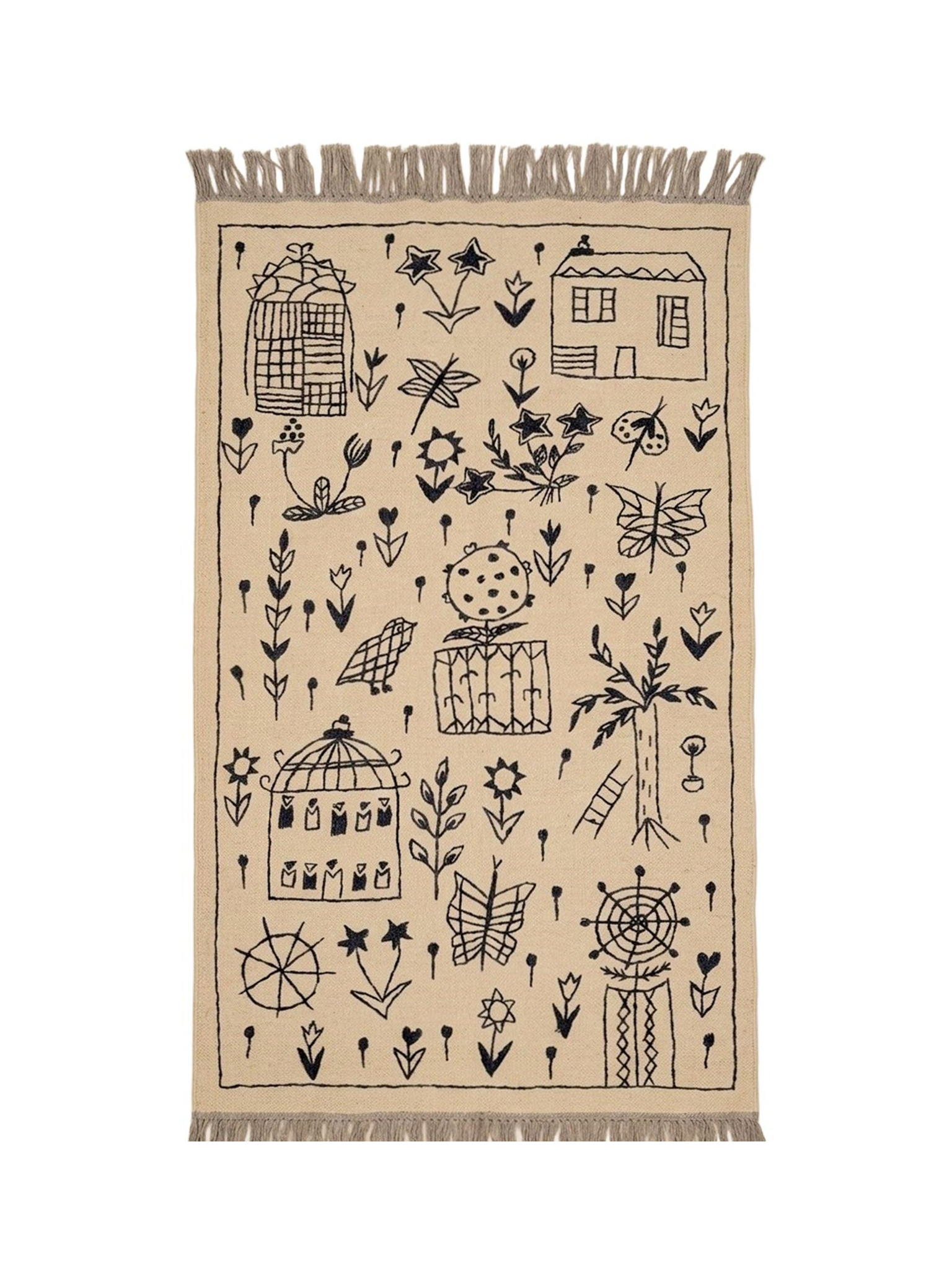 Afghan Suzani Needlework Kilim | 100 x 150 cm | Code 19059 — full rug view
