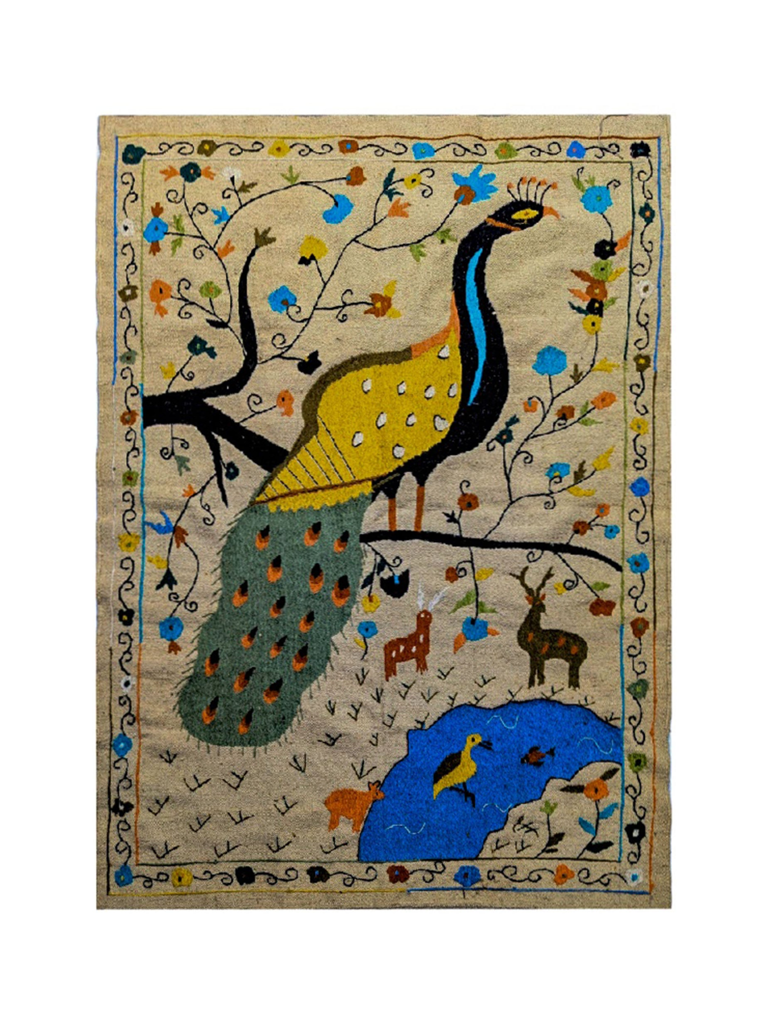 Afghan Suzani Needlework Kilim | 125 x 185 cm | Code 19085 — full rug view