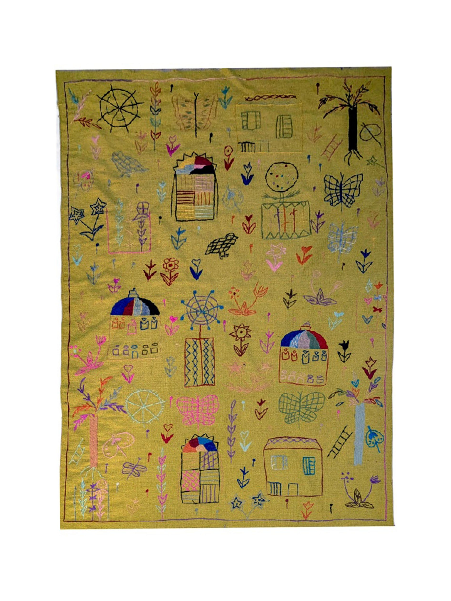 Afghan Suzani Needlework Kilim | 170 x 240 cm | Code 19106 — full rug view