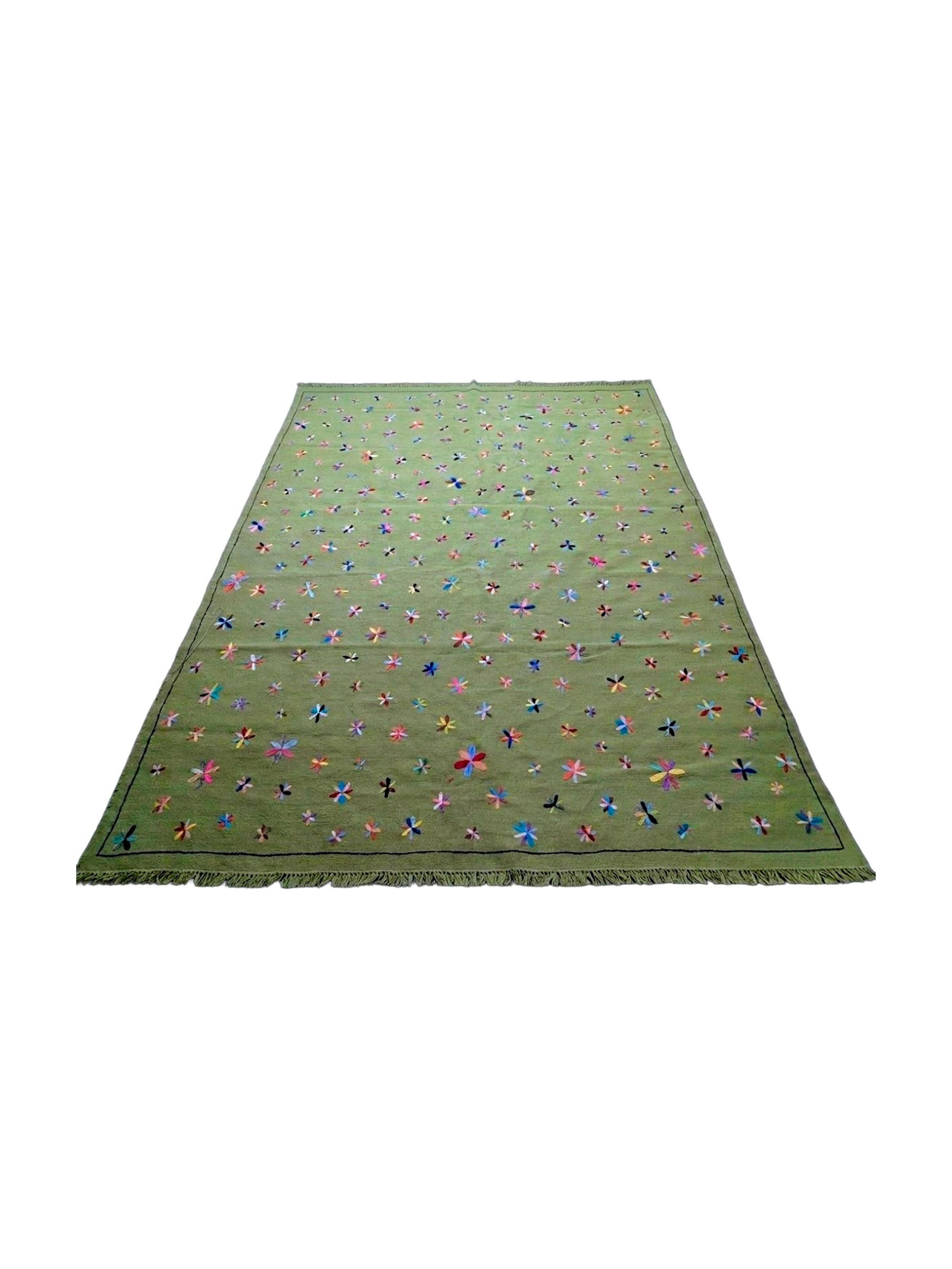 Afghan Suzani Needlework Kilim | 244 x 350 cm | Code 19110 — full rug view