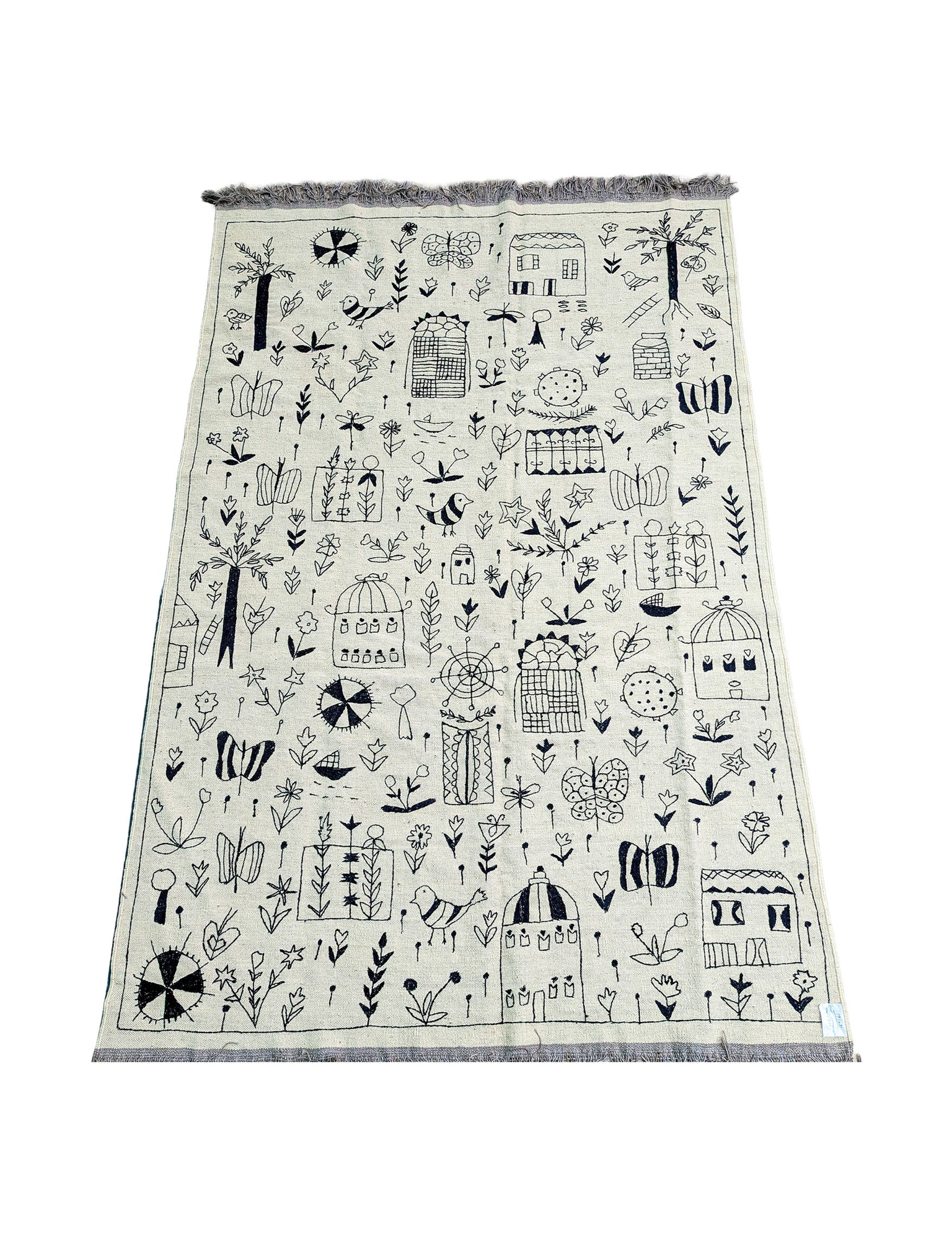 Afghan Suzani Needlework Kilim | 200 x 300 cm | Code 191091 — full rug view