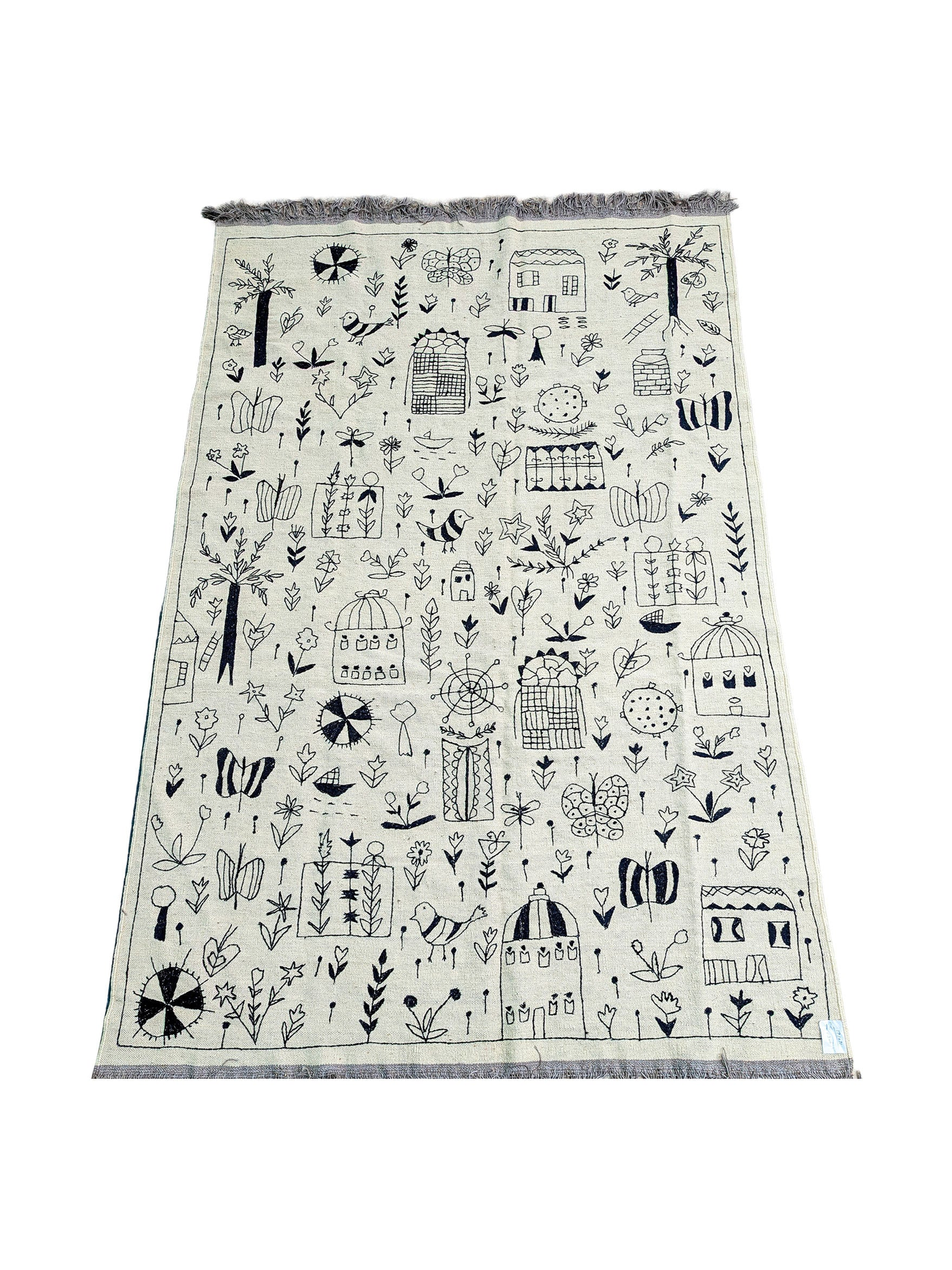 Afghan Suzani Needlework Kilim | 200 x 300 cm | Code 191091 — full rug view