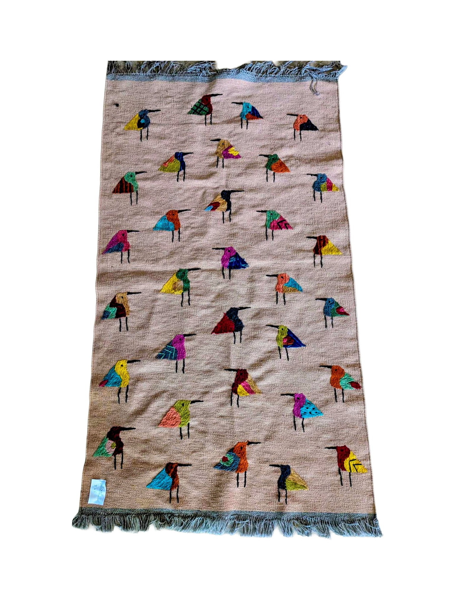 Afghan Suzani Needlework Kilim | 3 x 5 ft | Code 20011 — full rug view