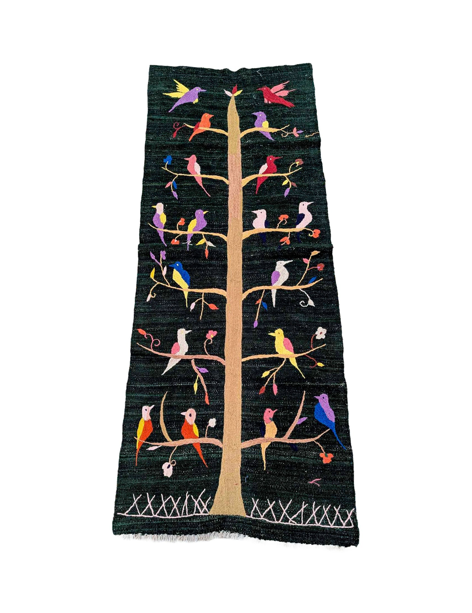 Afghan Suzani Needlework Kilim | 80 x 200 cm | Code 20024 — full rug view