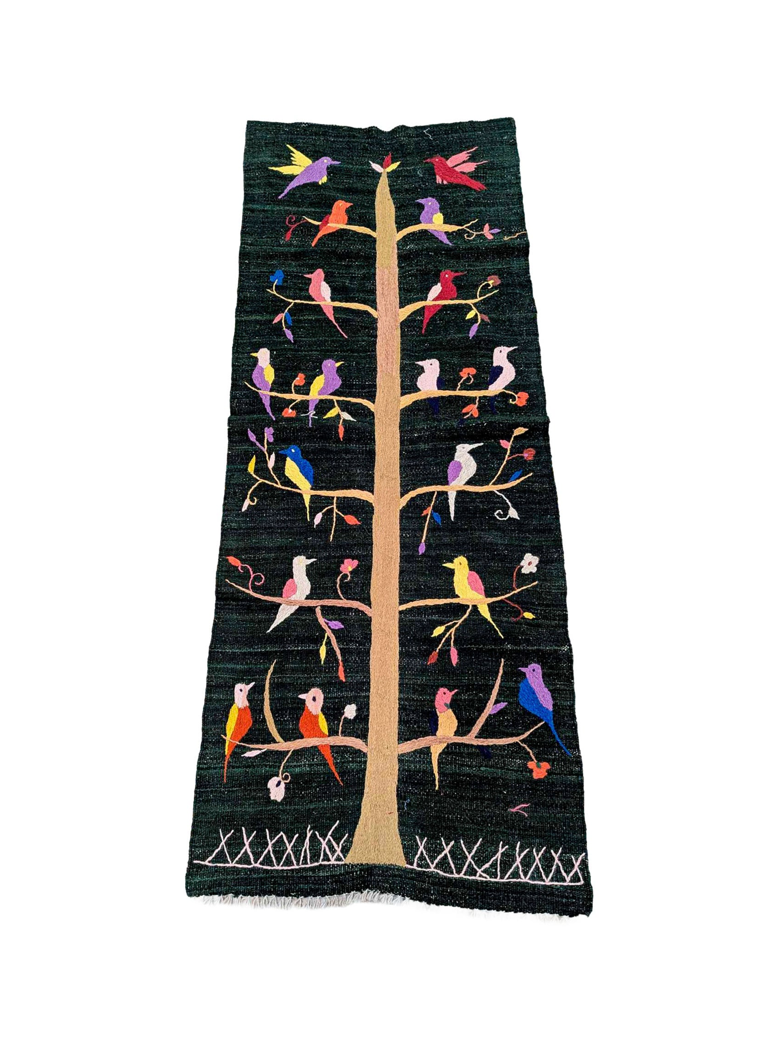 Afghan Suzani Needlework Kilim | 80 x 200 cm | Code 20024 — full rug view