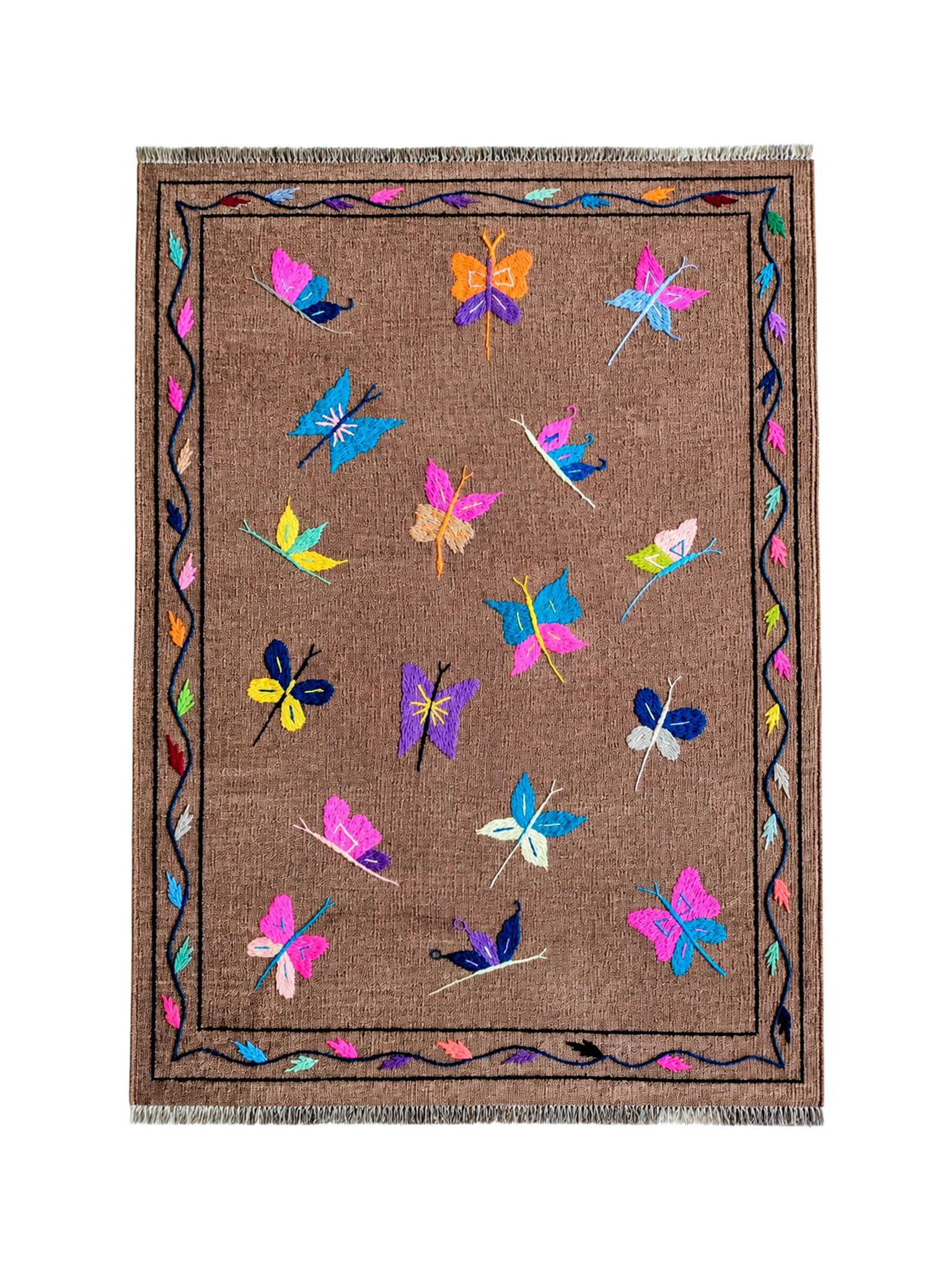 Afghan Suzani Needlework Kilim | 107 x 140 cm | Code 20042 — full rug view