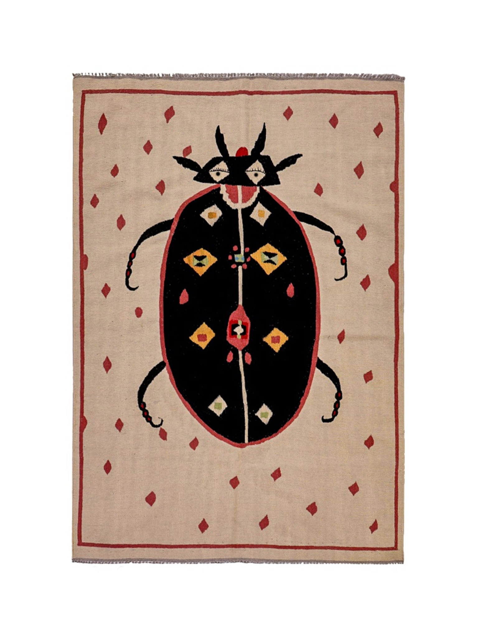 Afghan Suzani Needlework Kilim | 148 x 213 cm | Code 5 — full rug view