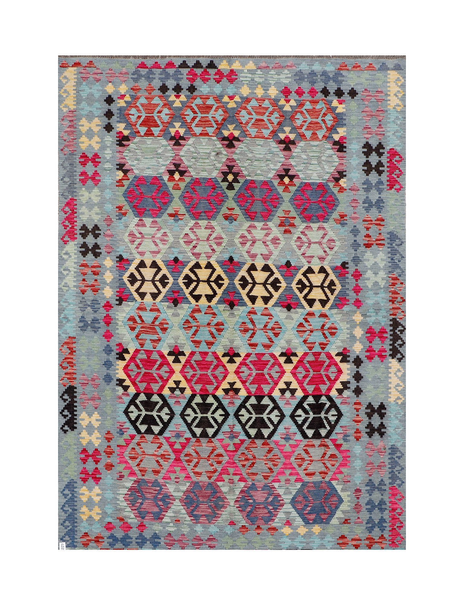 Afghan Maimana Kilim | 201 x 292 cm | Code 16227 — full rug view