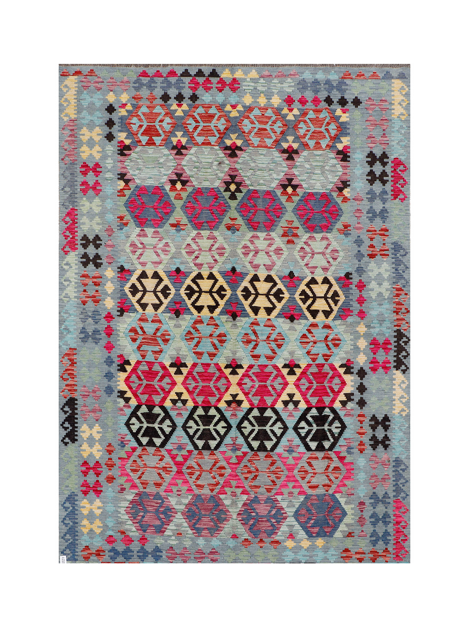 Afghan Maimana Kilim | 201 x 292 cm | Code 16227 — full rug view