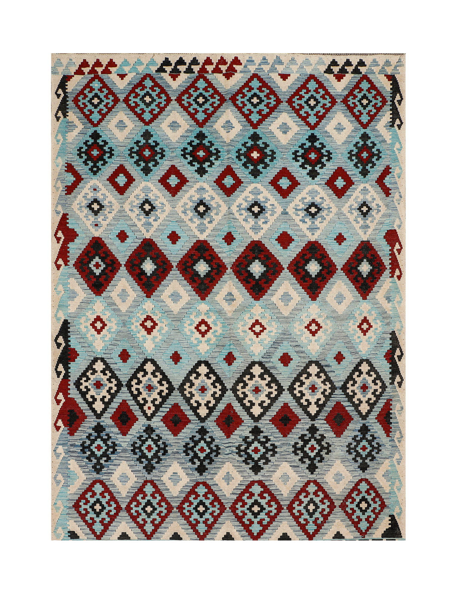 Afghan Maimana Kilim | 208 x 301 cm | Code 17044 — full rug view