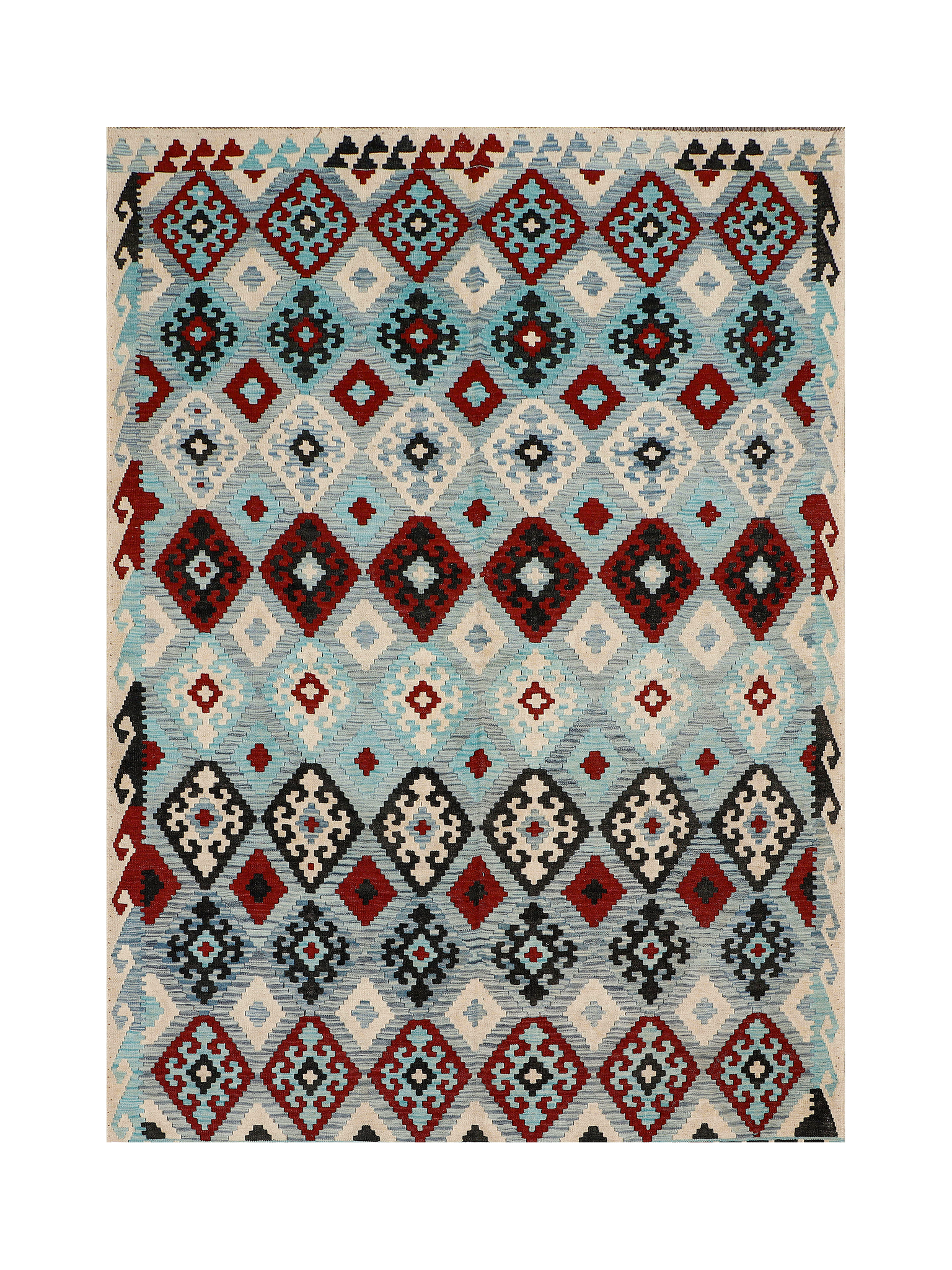 Afghan Maimana Kilim | 208 x 301 cm | Code 17044 — full rug view