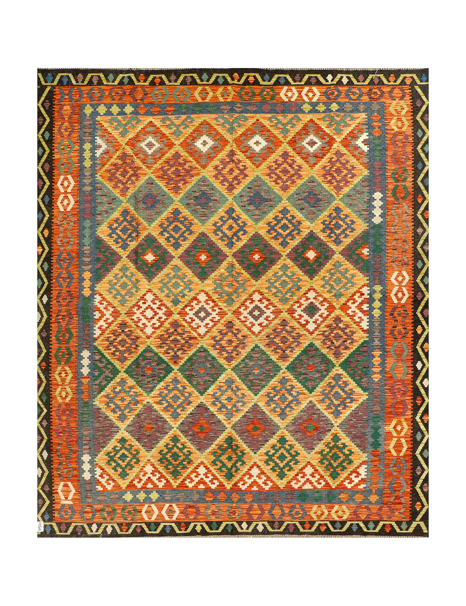 Afghan Maimana Kilim | 248 x 298 cm | Code 11540 — full rug view