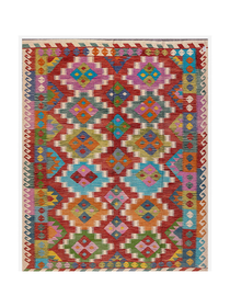 Diamond Medallions in Pink & Turquoise | 7'10" × 9'9" (239 × 297 cm)