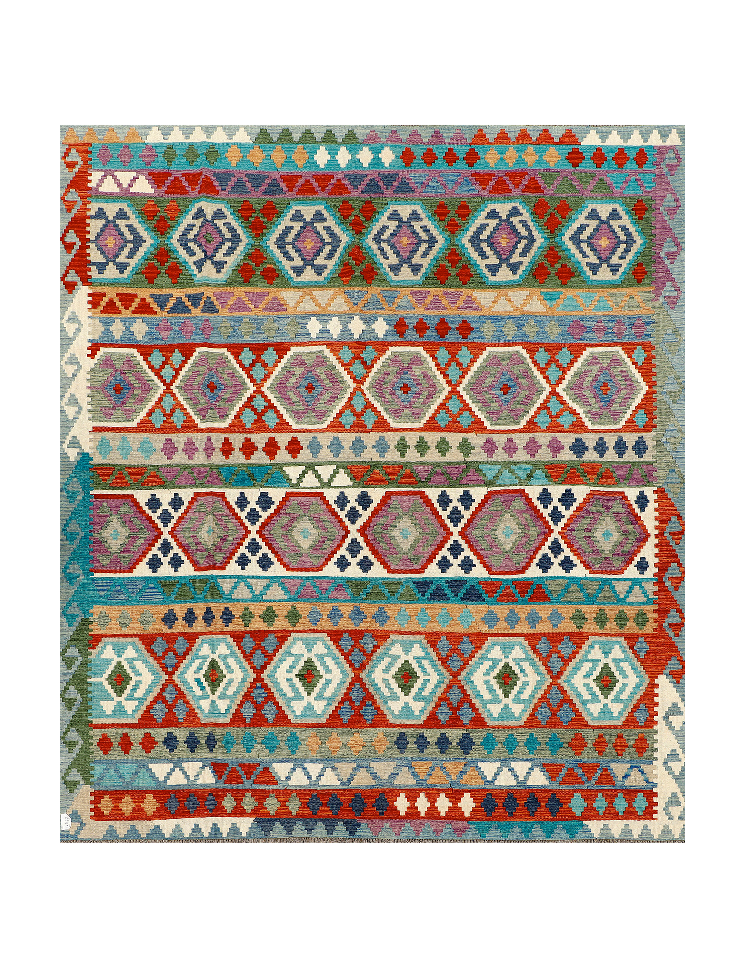 Afghan Maimana Kilim | 257 x 295 cm | Code 17437 — full rug view