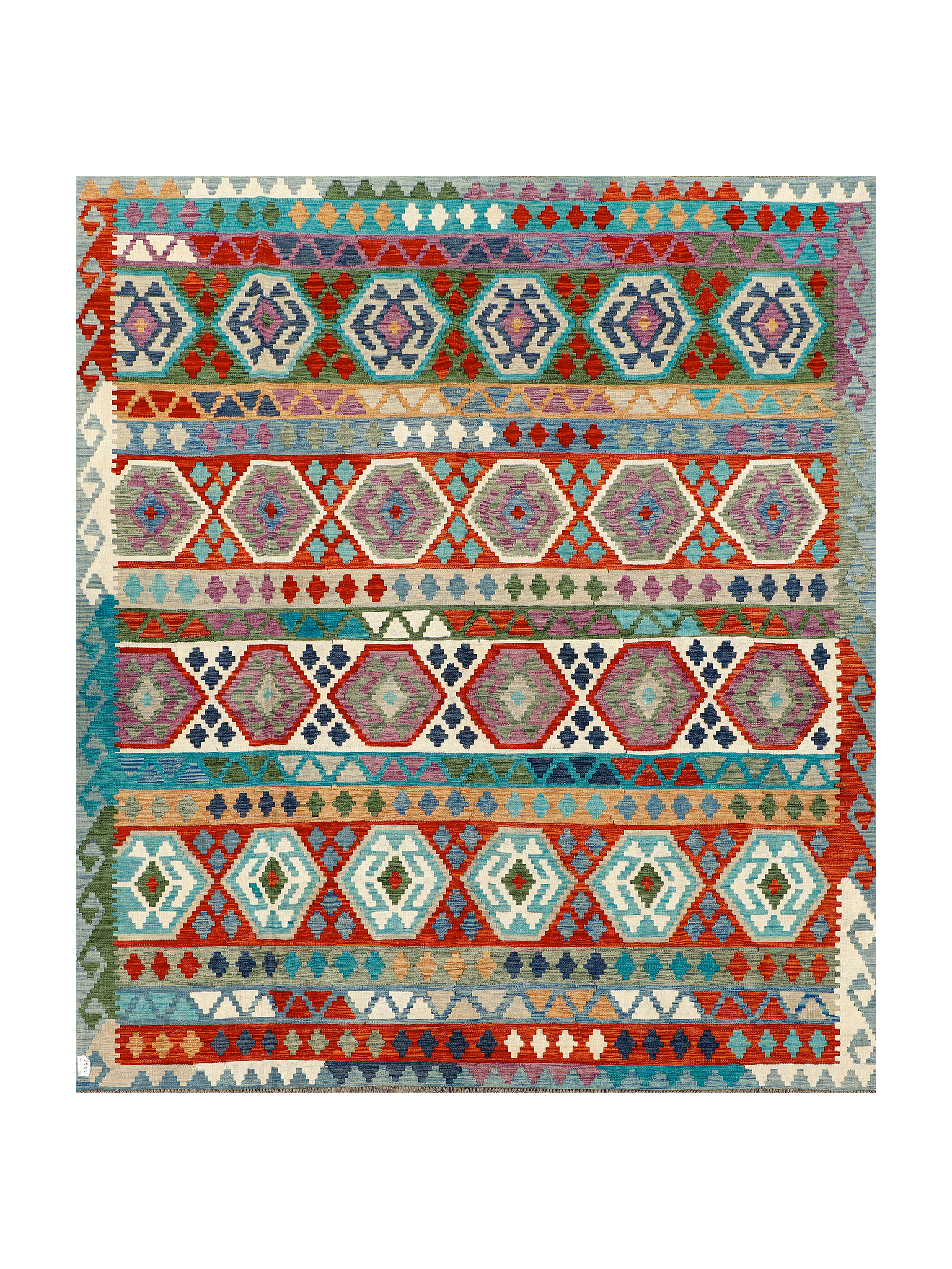Afghan Maimana Kilim | 257 x 295 cm | Code 17437 — full rug view