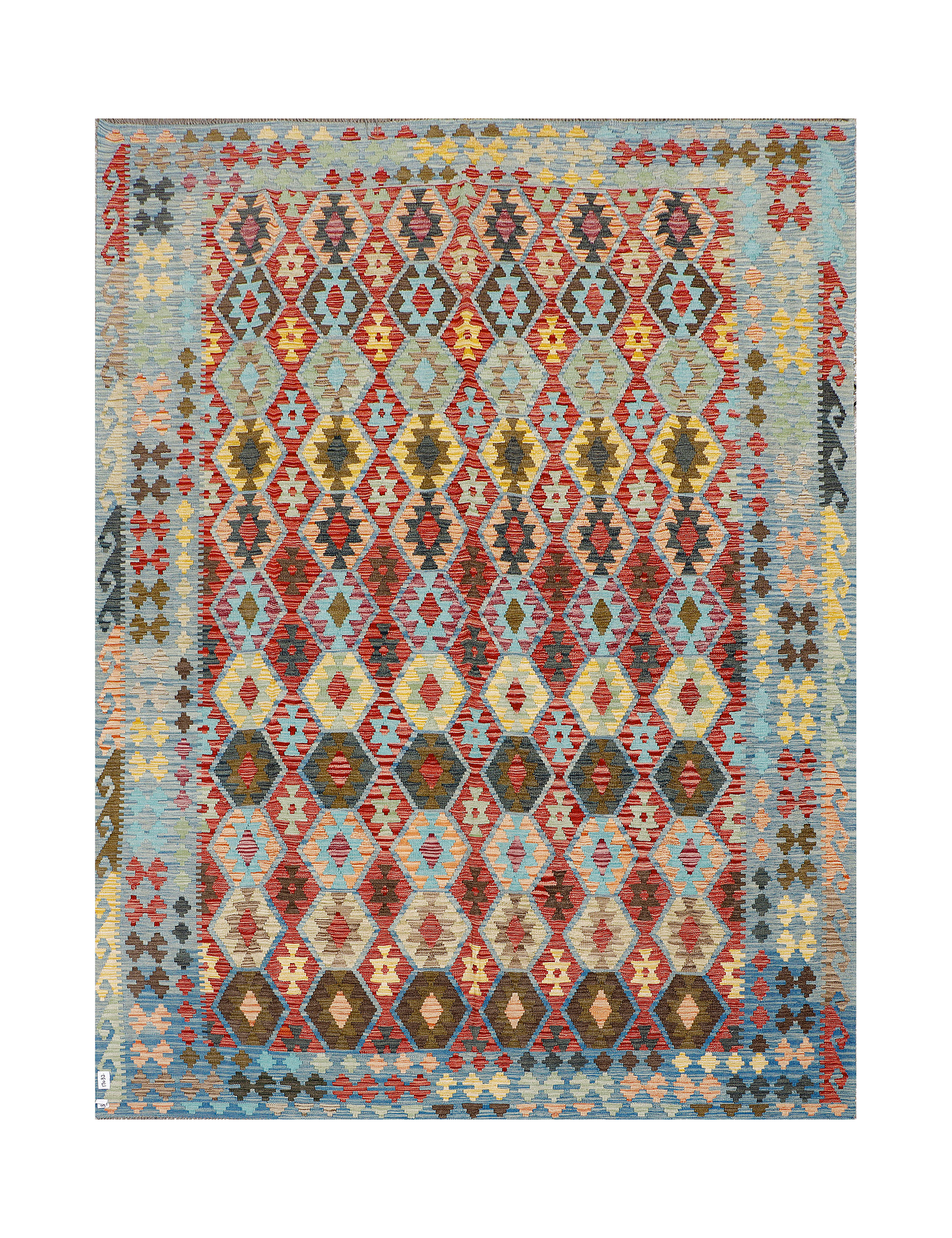 Afghan Maimana Kilim | 266 x 355 cm | Code 17032 — full rug view