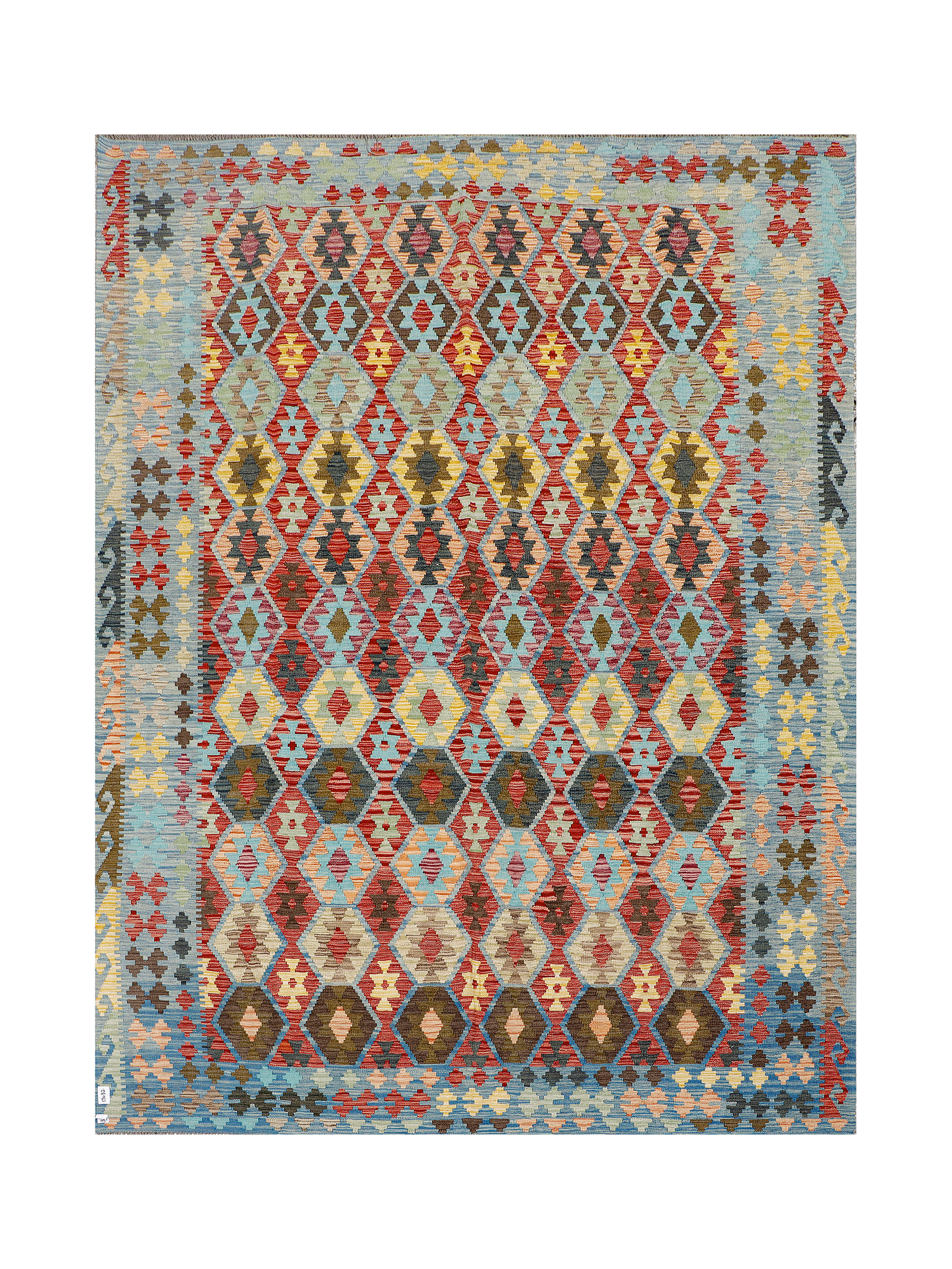 Afghan Maimana Kilim | 266 x 355 cm | Code 17032 — full rug view