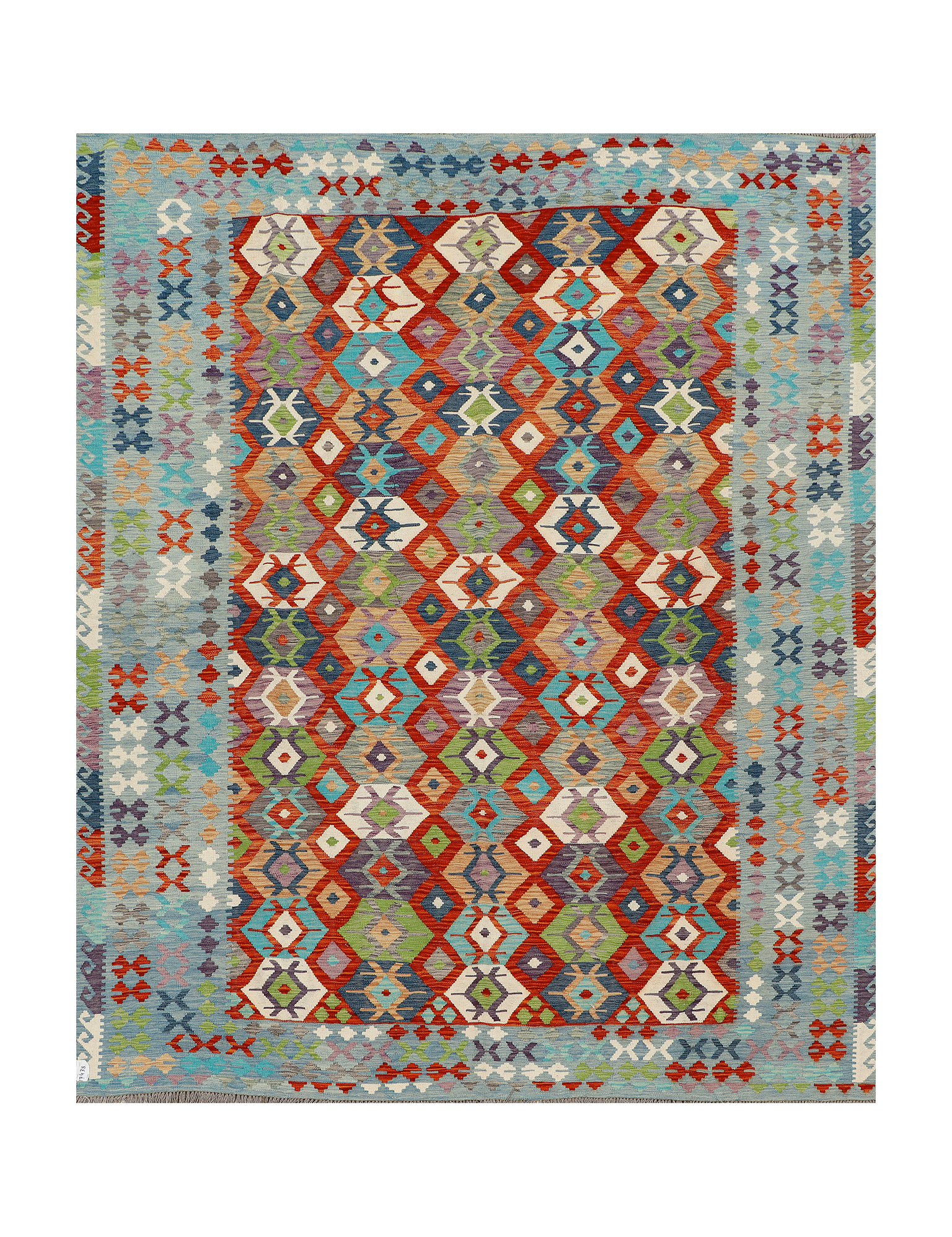 Afghan Maimana Kilim | 245 x 298 cm | Code 17438 — full rug view