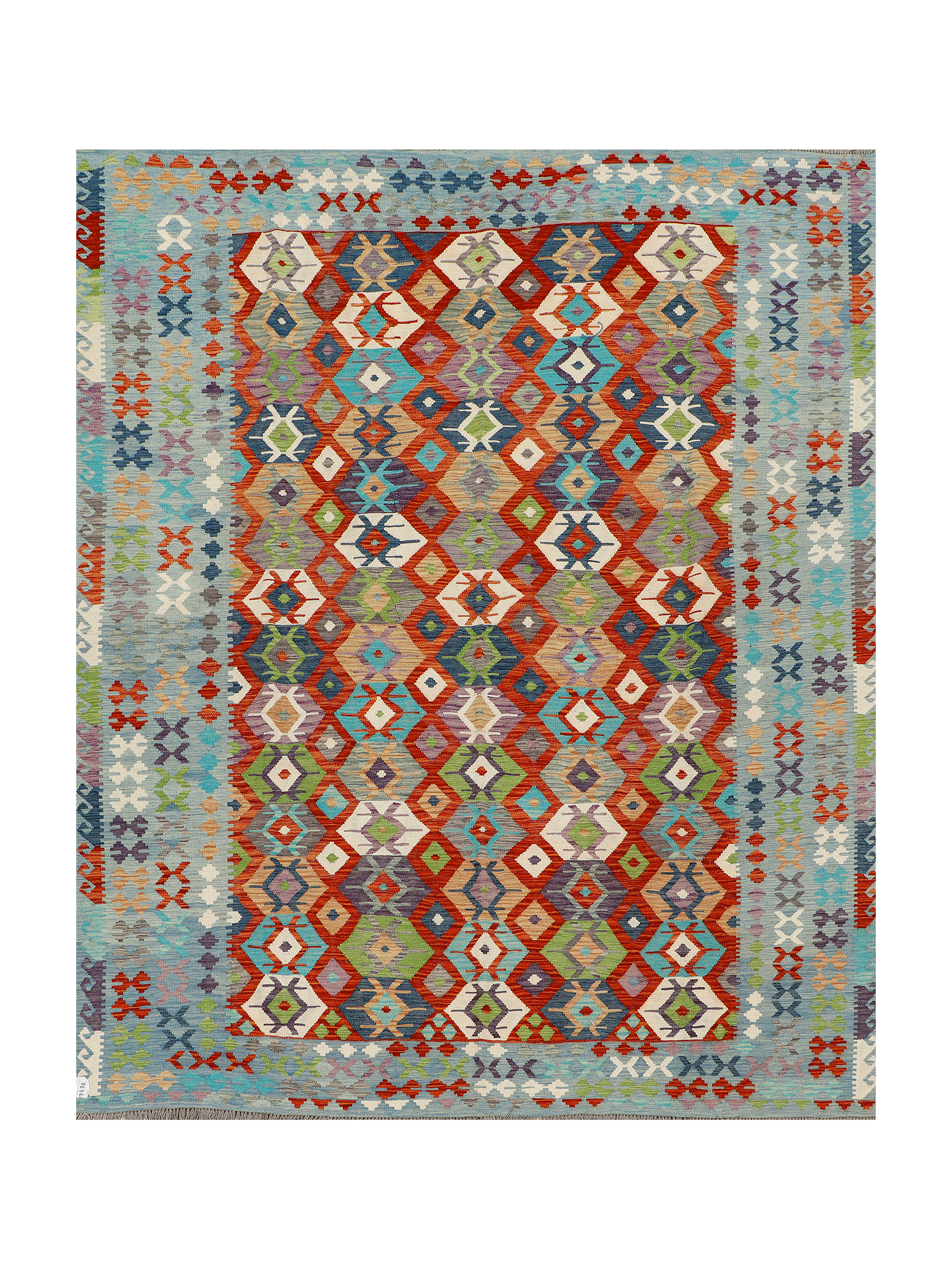 Afghan Maimana Kilim | 245 x 298 cm | Code 17438 — full rug view