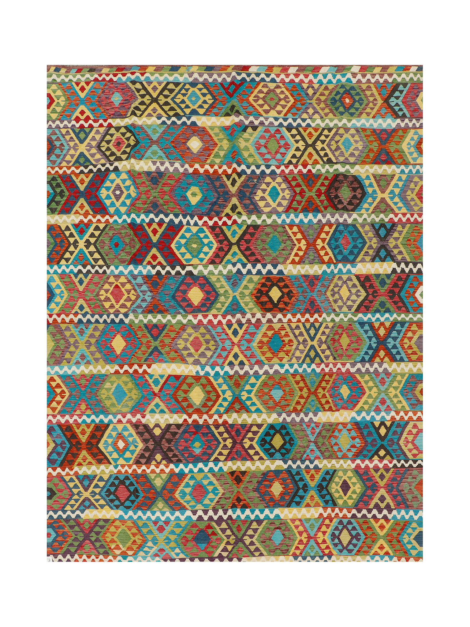 Afghan Maimana Kilim | 257 x 347 cm | Code 18101 — full rug view