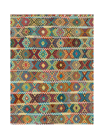 Multicolour Geometric Bands | 8'5" × 11'5" (257 × 347 cm)