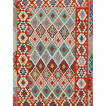 Afghan Maimana Kilim | 203 x 295 cm | Code 18313 — full rug view