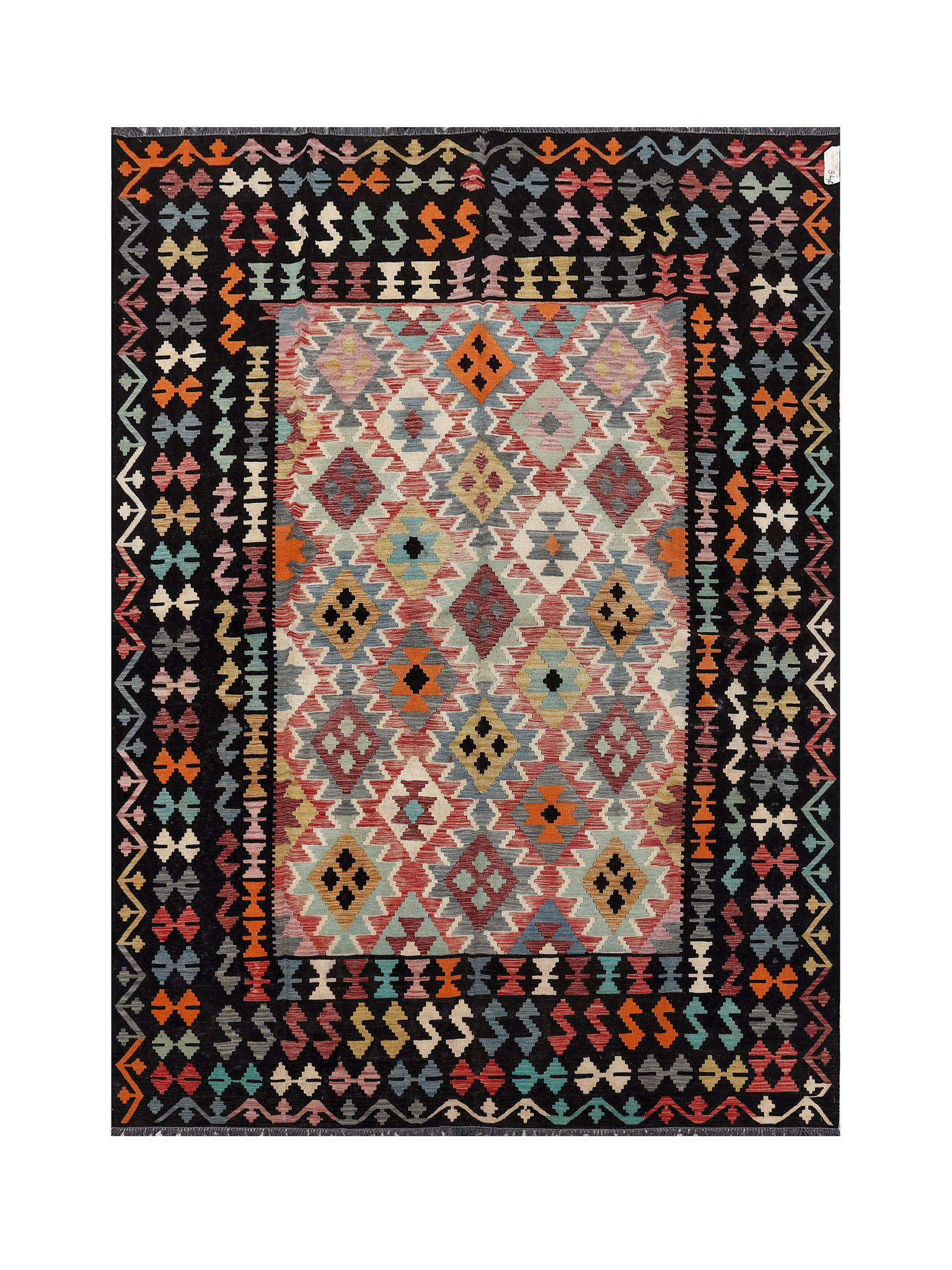 Afghan Maimana Kilim | 256 x 355 cm | Code 840 — full rug view