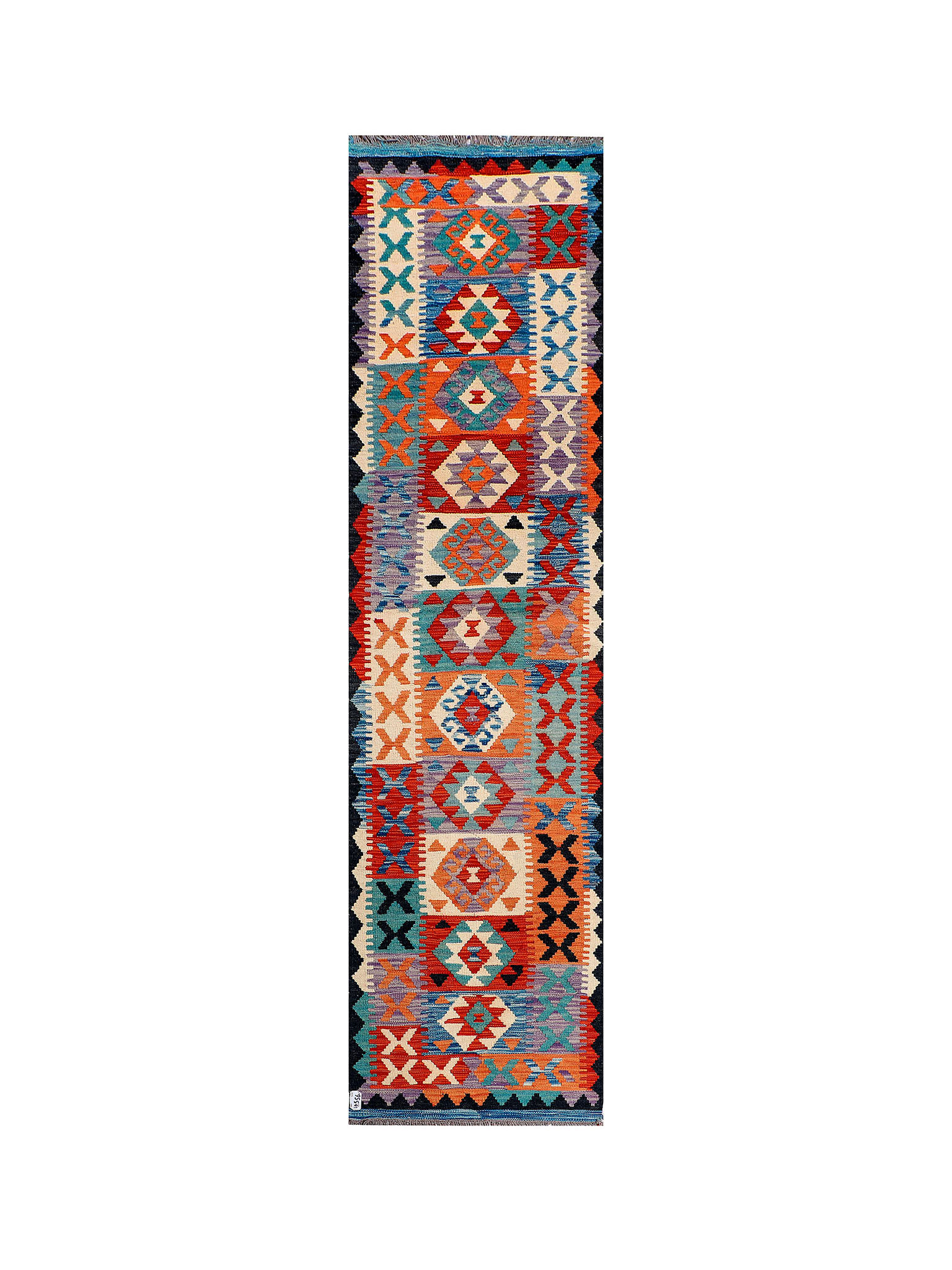 Afghan Maimana Runner | 78 x 298 cm | Code 10556 — full rug view
