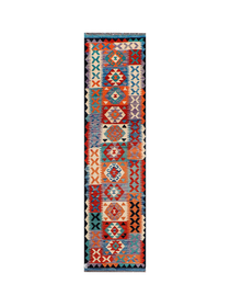 Stacked Medallions with a Navy Border | 2'7" × 9'9" (78 × 298 cm)