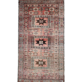 Vintage Hamadan Rug, top view on white background, hand-knotted wool pile. SKU 30496.
