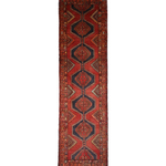 Vintage Sarab Runner, top view on white background, hand-knotted wool pile. SKU RR 32321.