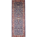 Vintage Arak Runner, top view on white background, hand-knotted wool pile. SKU RR 30663.