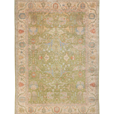Chobbi Rug in olive green and cream — full rug view