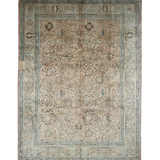 Vintage Tabriz Rug — Soft Sand & Seafoam Afshan | 9'8" × 12'10" - Rug the Rock - availableFloralHand-knotted