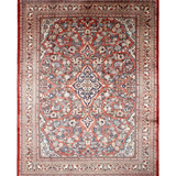Mahal Rug — Terracotta & Ivory Medallion | 10'6" × 13'5" - Rug the Rock - availableHand-knottedMahal