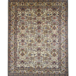 Tabriz Rug — Jewel-Tone Florals on Ivory | 9'8" × 12'4" - Rug the Rock - availableFloralHand-knotted