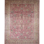 Tabriz Rug — Dusty Rose Florals | 9'10" × 12'9" - Rug the Rock - availableFloralHand-knotted