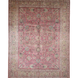 Tabriz Rug — Dusty Rose Florals | 9'10" × 12'9" - Rug the Rock - availableFloralHand-knotted