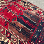 Vintage Turkish Konya Rug — Ruby & Indigo Tree Motifs. Additional original photograph showing the rug's surface, design and weave. SKU 12407025.